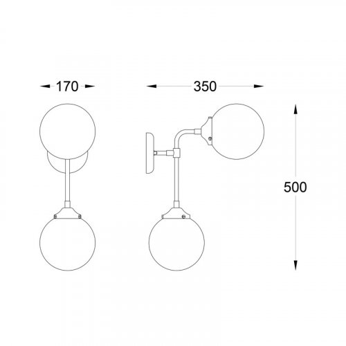 Настінний світильник Zuma Line W0454-02D-STAC RIANO