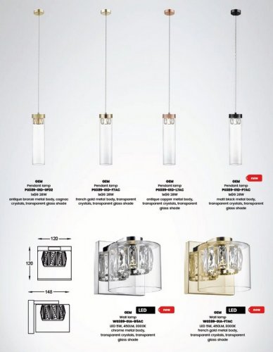 Настенный светильник Zuma Line W0389-01A-B5AC GEM