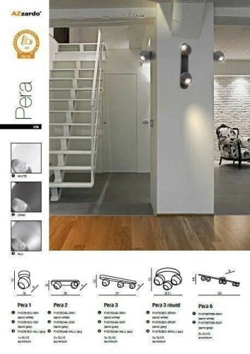 Спот Azzardo AZ1252 Pera 3 (aluminium) (FH5783A9-3-ALU) (15436)