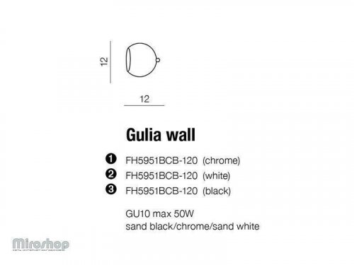 Спот Azzardo AZ1235 Gulia wall (black) (FH5951BCB-120-1-BK) (15307)