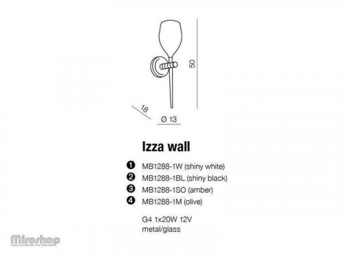 Бра Azzardo AZ0098 Izza wall (shiny black) (MB1288-1-SBK) (15292) 