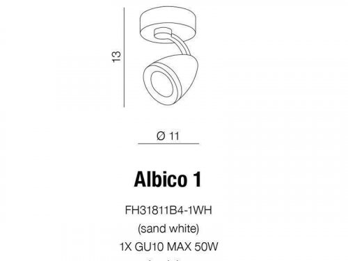 Спот Azzardo AZ1240 Albico 1 (FH31811B4-1-WH) (15502)