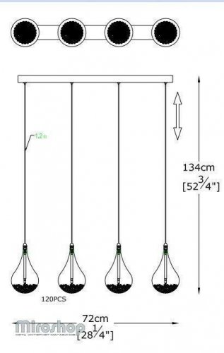 Підвісний світильник Zuma Line P0226-04H-B5RK PERLE 