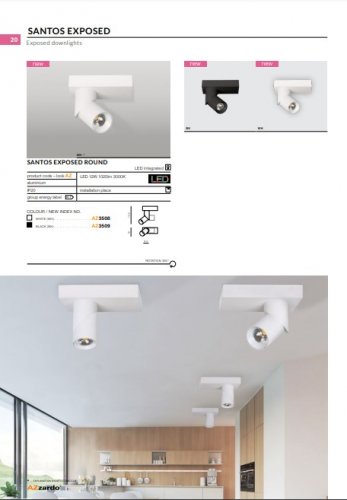 Спот Azzardo AZ3508 Santos Exposed Round (white)