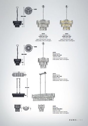 Підвісний світильник Zuma Line P0480-09C-F4AC ANZIO