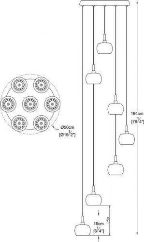 Подвесной  светильник  Zuma  Line  P0076-07M-B5FZ  CRYSTAL