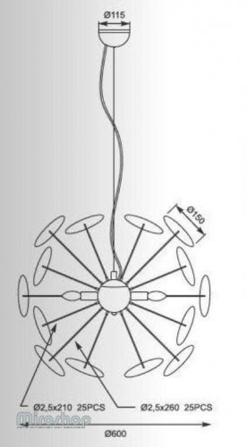 Подвесной светильник Zuma Line TS-081111P-BK DOTS