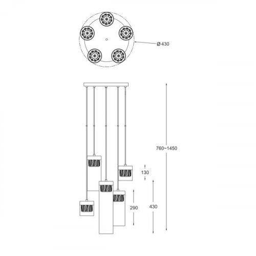 Подвесной светильник Zuma Line P0389-05D-F7AC GEM