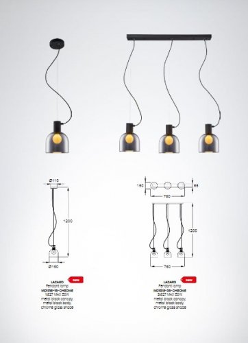 Підвісний світильник Zuma Line MD1918-1S-CHROME LAZARO