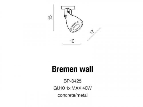 Спот Azzardo AZ2370 Bremen wall (grey) (BP-3425-GR) (15530)