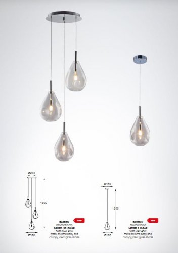 Підвісний світильник Zuma Line MD1921-3B-CLEAR BOSTONI