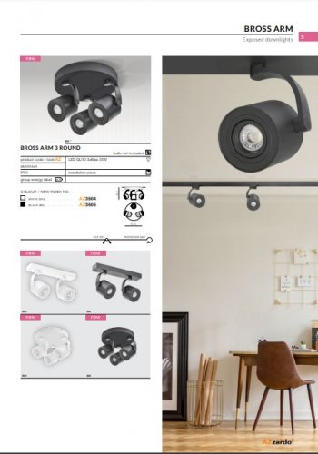 Спот Azzardo AZ3505 Bross Arm 3 Round (black)