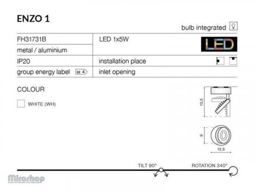 Спот Azzardo AZ0668 Enzo 1 (FH31731B) (76052)
