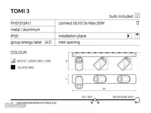 Спот Azzardo AZ0680 Tomi 3 (black) (FH31313A11-BK) (76179)