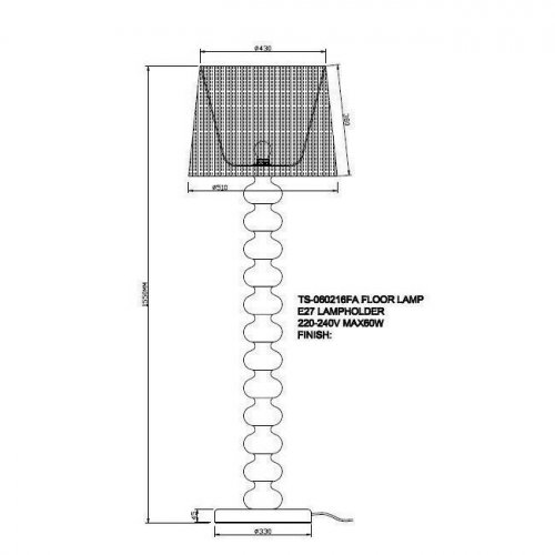 Торшер Zuma Line TS-060216F-CHWH DECO