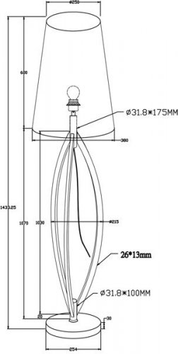 Торшер Zuma Line TS-110314F-BK LORITA