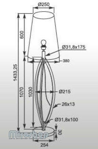 Торшер Zuma Line TS-110314F-WH LORITA