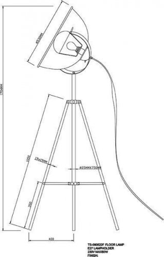 Торшер Zuma Line TS-090522F-BK ANTENNE