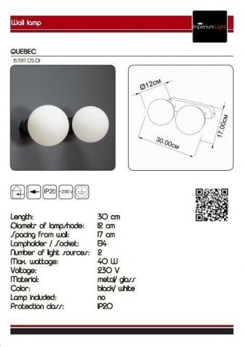 Бра Imperium Light 157217.05.01 Quebec