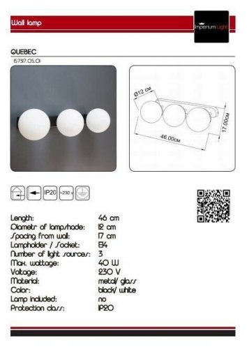 Бра Imperium Light 157317.05.01 Quebec