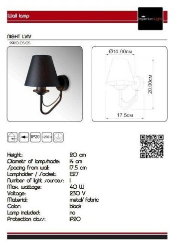 Бра Imperium Light 99120.05.05 Night Lviv