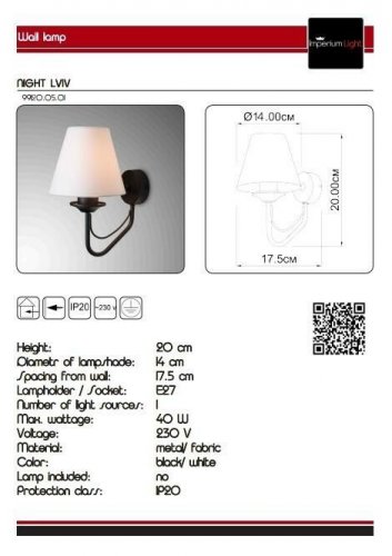 Бра Imperium Light 99120.05.01 Night Lviv