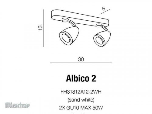 Спот Azzardo AZ1241 Albico 2 (FH31812A12-2-WH) (15634)