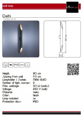 Настенный  светильник  Imperium  Light  270280.05.05  Delhi