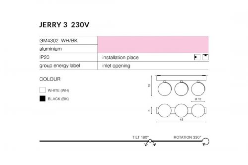 Спот Azzardo AZ1885 Jerry 3 230V (white) (GM4302-WH)