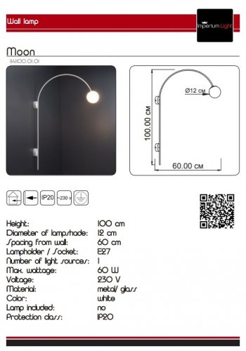 Настінний світильник Imperium Light 1141100.01.01 Moon 
