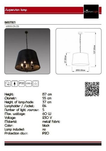 Люстра Imperium Light 63555.05.05 Bremen 