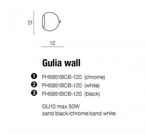 Спот Azzardo AZ1346 Gulia wall (chrome) (FH5951BCB-120-1-CH) (15284)