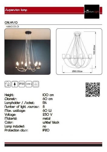 Люстра Imperium Light 46860.05.01 Calypso