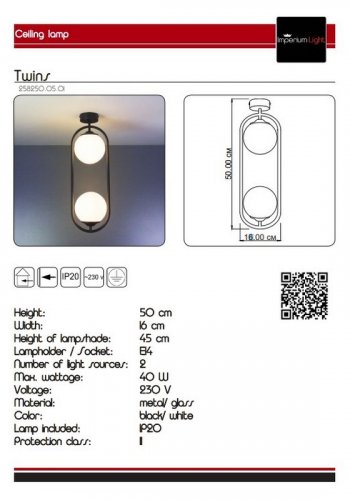 Люстра Imperium Light 258250.05.01 Twins