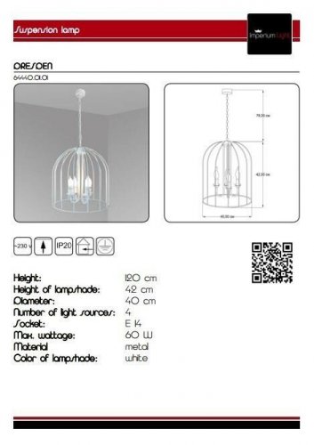 Люстра Imperium Light 64440.01.01 Dresden