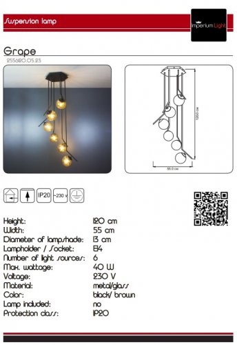 Люстра Imperium Light 2556120.05.23 Grape 