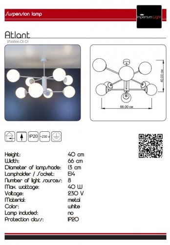 Люстра Imperium Light 256866.01.01 Atlant