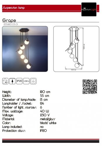 Люстра Imperium Light 2556120.05.01 Grape