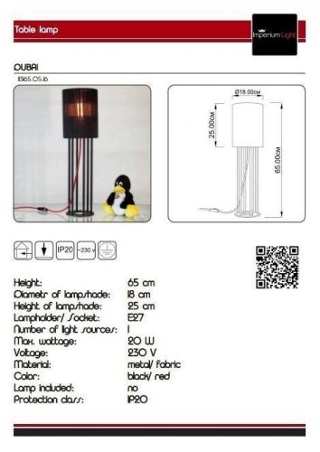 Настільна лампа Imperium Light 113165.05.16 Dubai