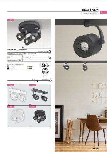 Спот Azzardo AZ3504 Bross Arm 3 Round (white)