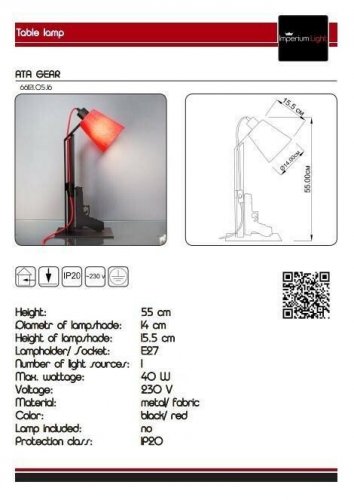 Настільна лампа Imperium Light 1661211.05.16 ATA Gear