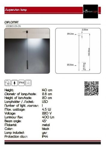 Підвісний світильник Imperium Light 200120.05.05 Diplomat 