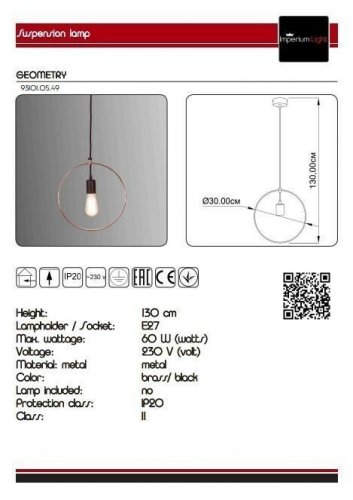 Підвісний світильник Imperium Light 93101.05.49 Geometry