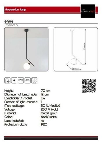 Підвісний світильник Imperium Light 175170.05.01 Grape 