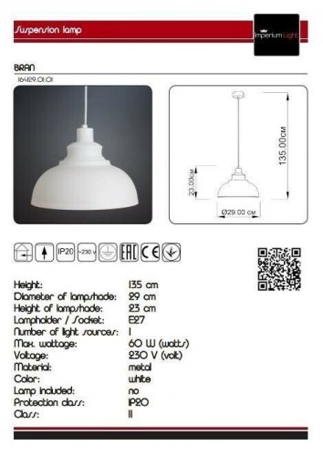 Підвісний світильник Imperium Light 164129.01.01 Bran 