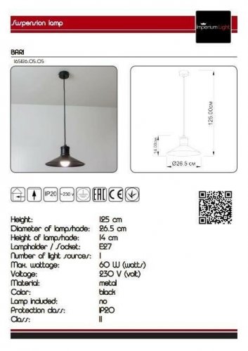 Підвісний світильник Imperium Light 165126.05.05 Bari