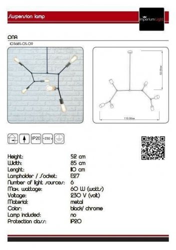 Підвісний світильник Imperium Light 103685.05.09 DNA