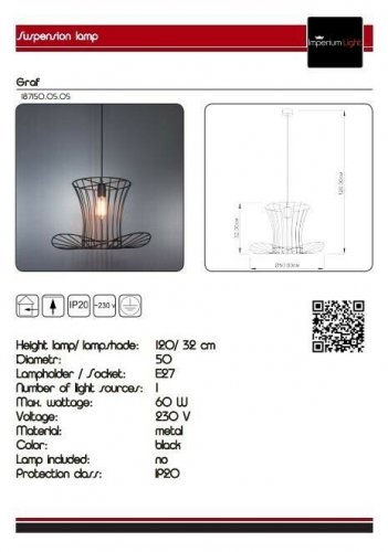 Підвісний світильник Imperium Light 187150.05.05 Graf 