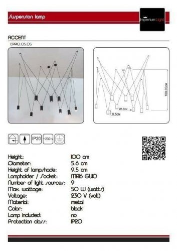 Підвісний світильник Imperium Light 139910.05.05 Accent 
