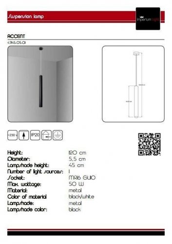 Підвісний світильник Imperium Light 47145.05.01 Accent